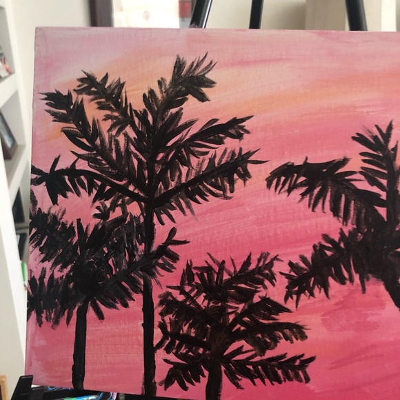 Acrylic Palmetto Sunset Painting - Picture 2 of 3